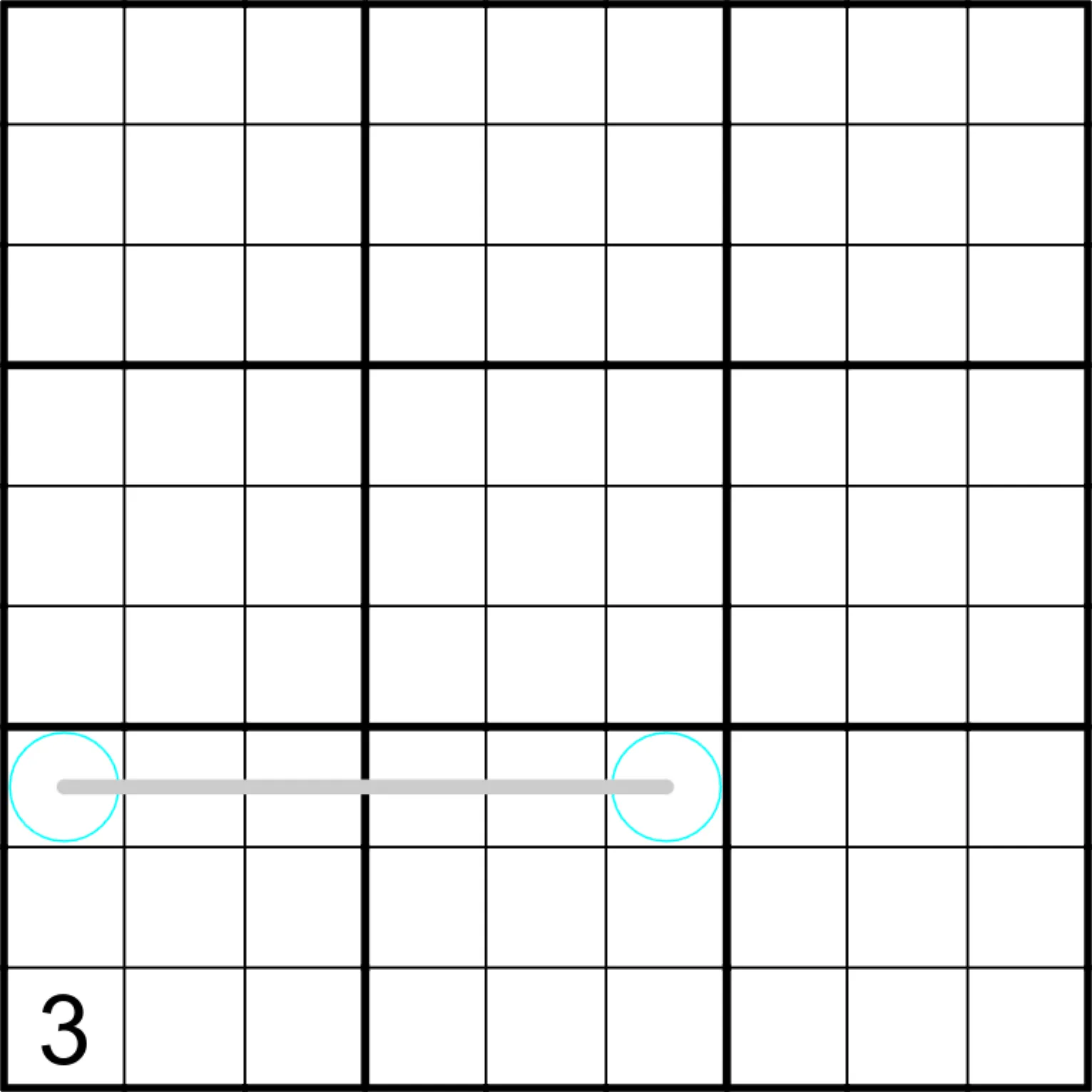 Sudoku Screenshot mit meinem ersten Versuch die Regel auszuprobieren