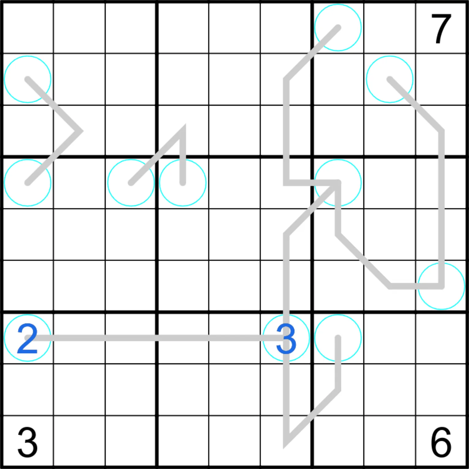 Sudoku Screenshot mit weiterer Einschränkung, um 2 in Spalte 7 festzulegen